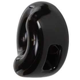   Ballstretcher Half Pipe - black testicle puller with velvety touch