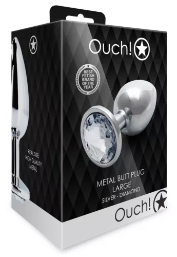 Bijou – silver, transparent, round anal pampering 8 x 4 cm