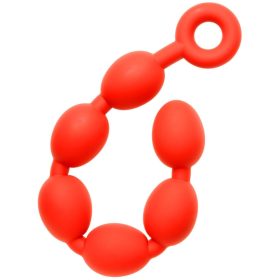 Anal balls - flexible eggs M - 45 x 5 cm - red