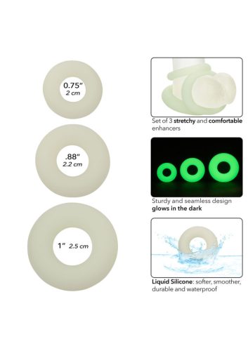 ALPHA RING – phosphorescent penis rings in a pack of 3